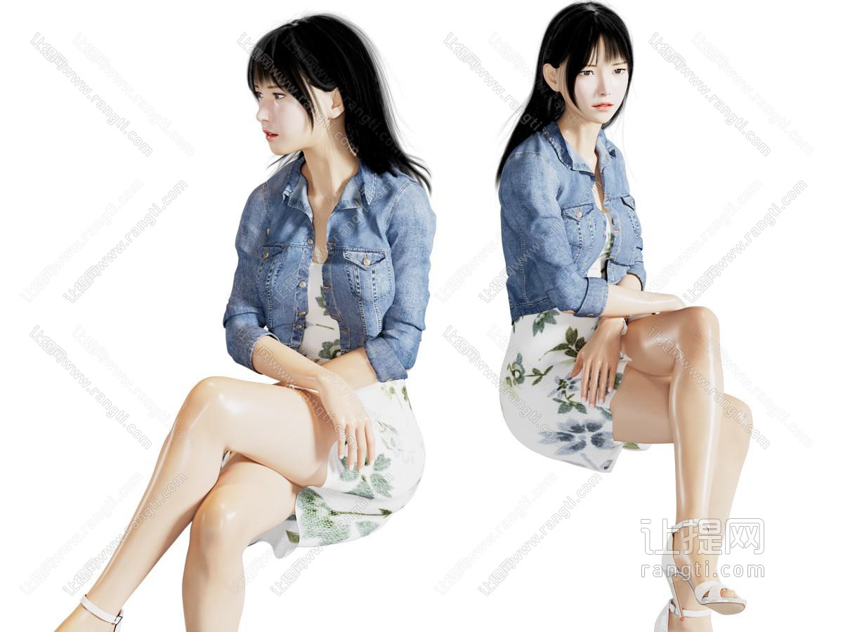 坐姿美女人物