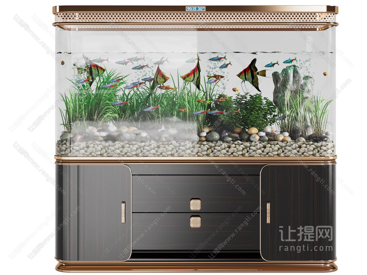 新中式轻奢鱼缸水族
