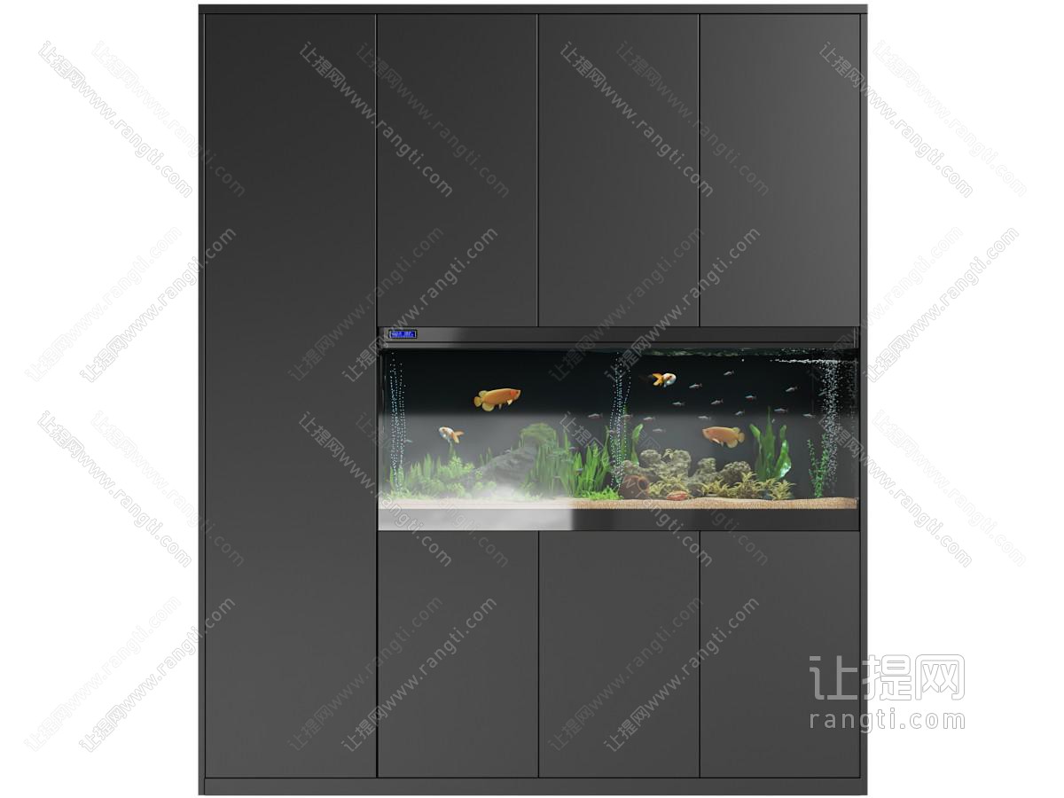 现代鱼缸 观赏鱼 装饰柜 嵌入式鱼缸 水族箱