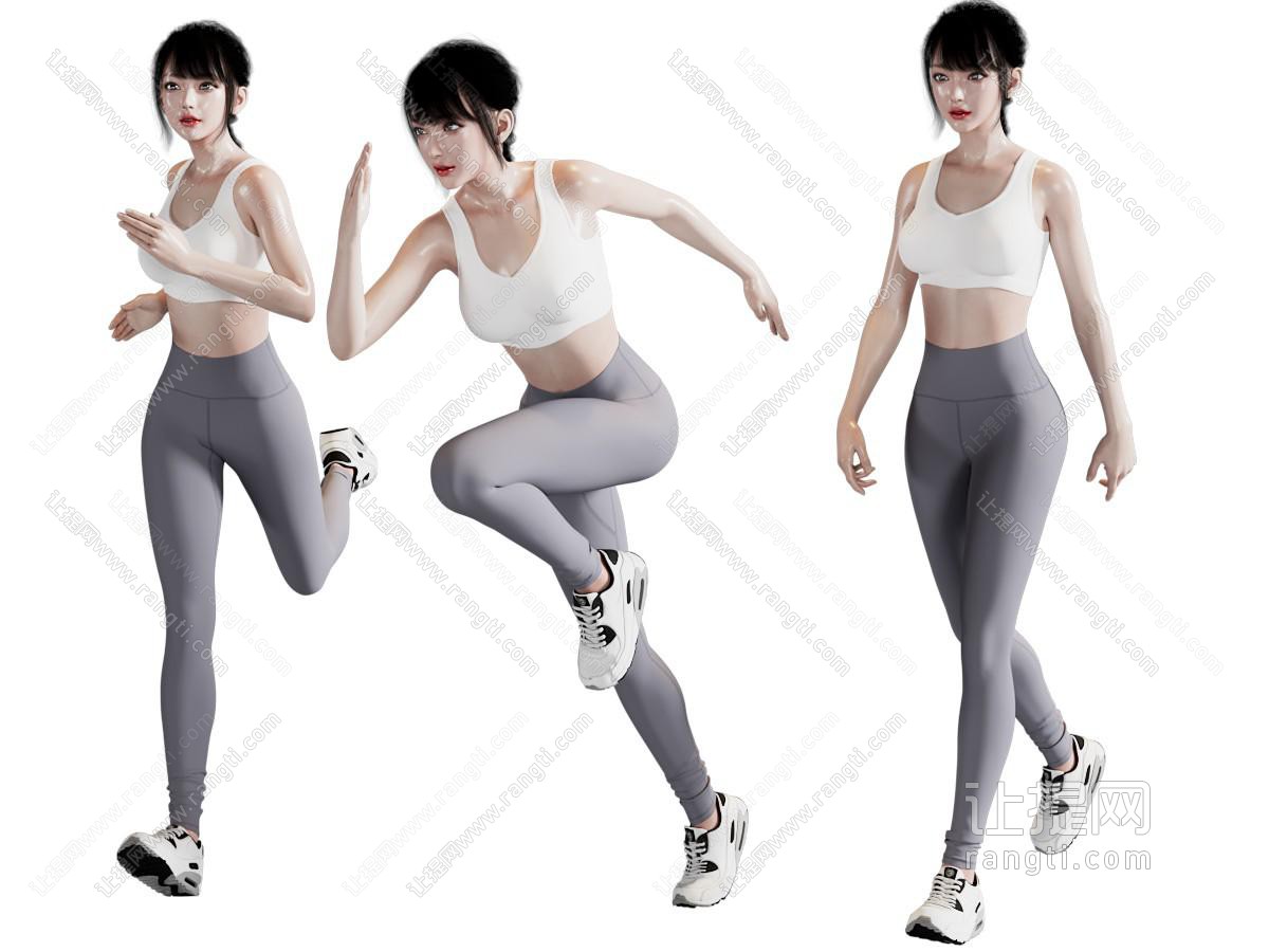 现代做运动的女人 人物