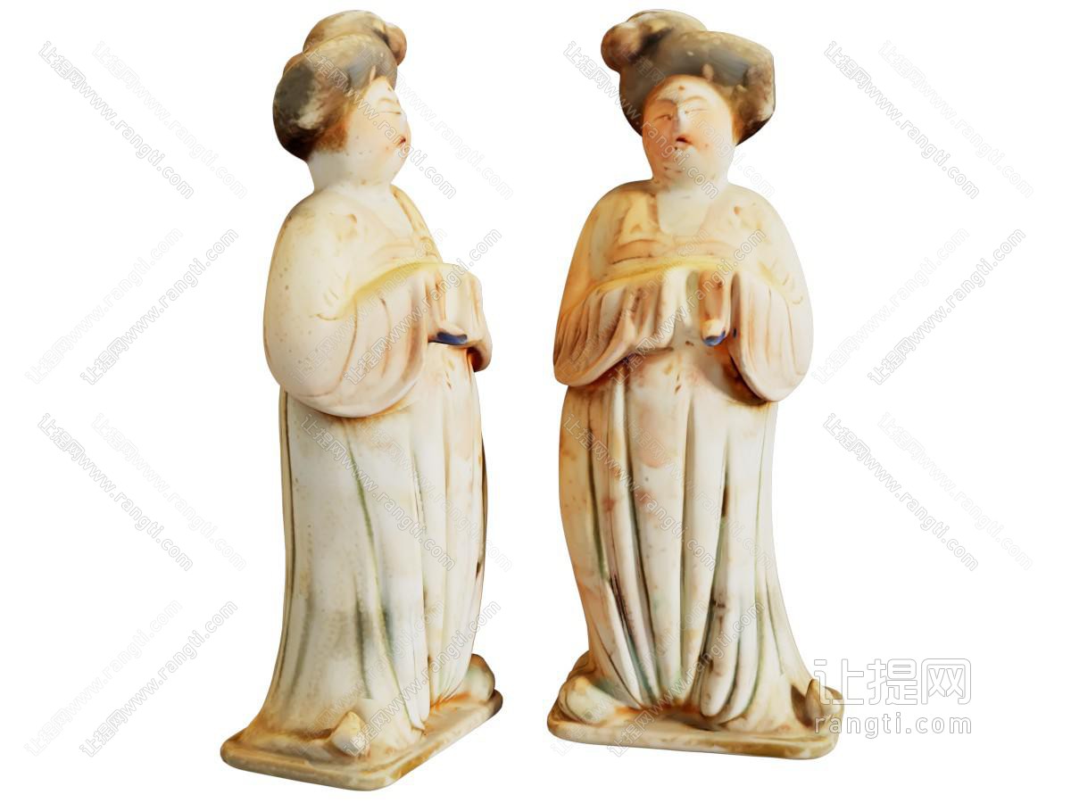唐三彩陶俑装饰品