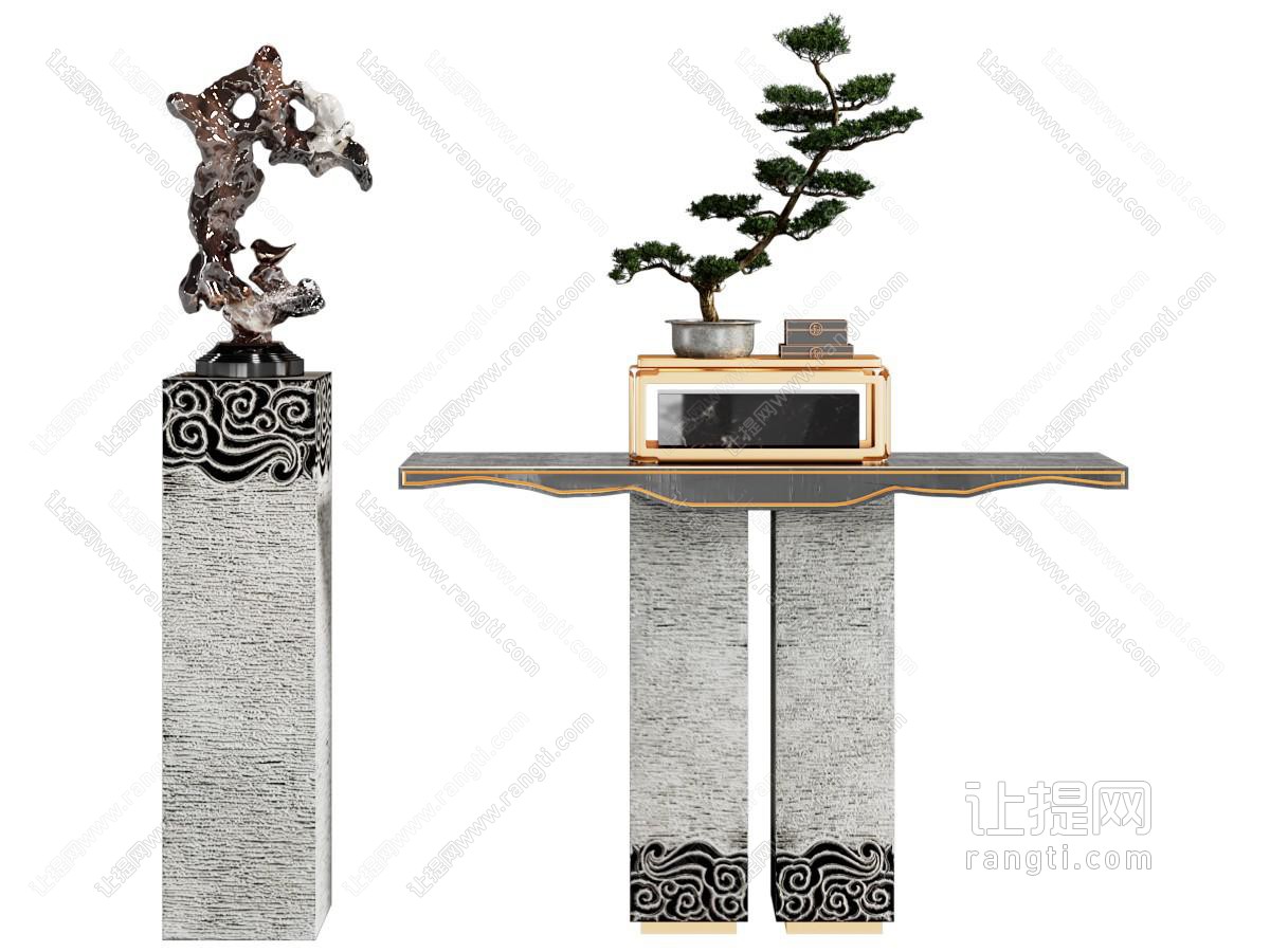 新中式盆景盆栽 摆件