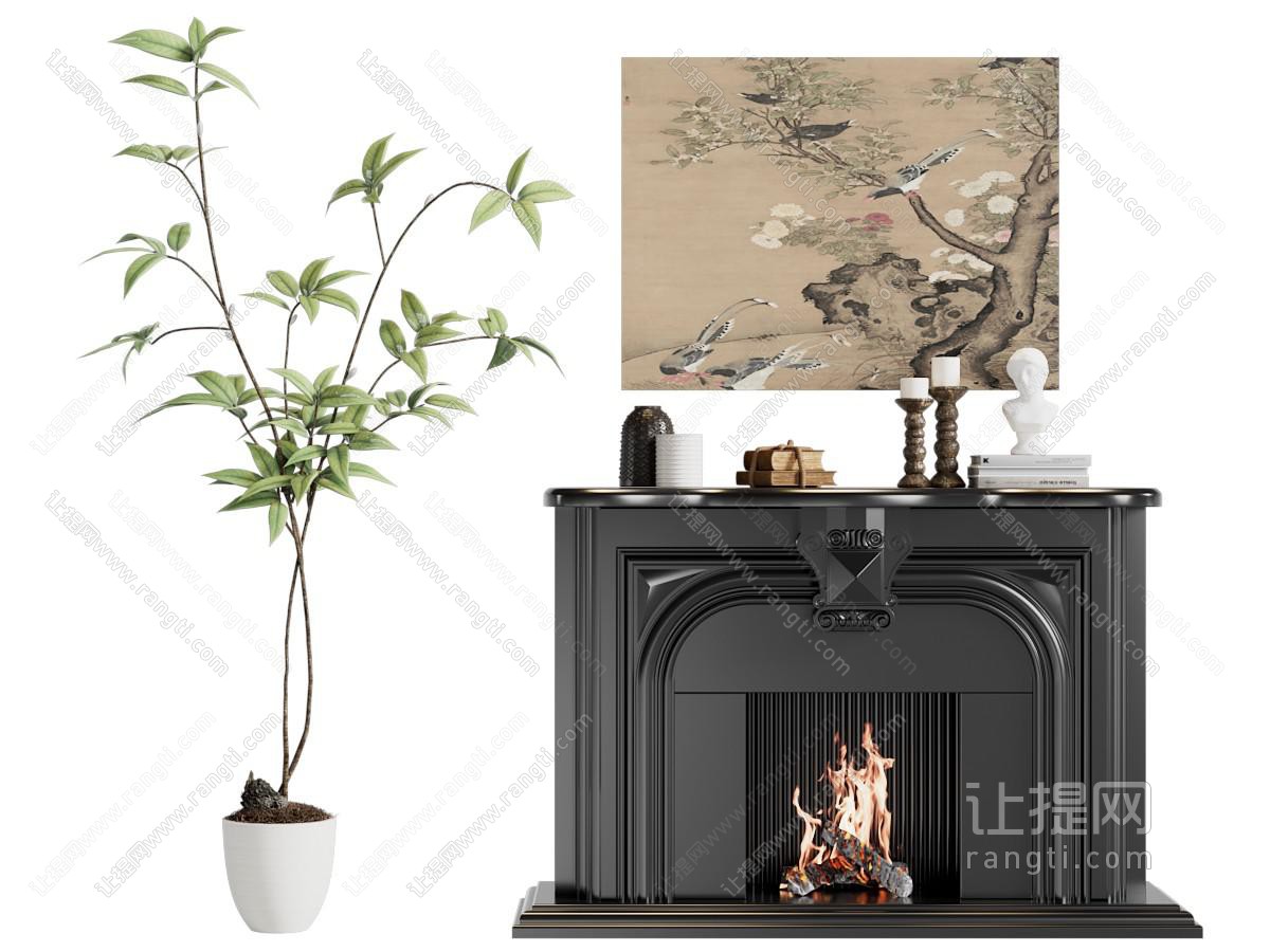 法式复古壁炉