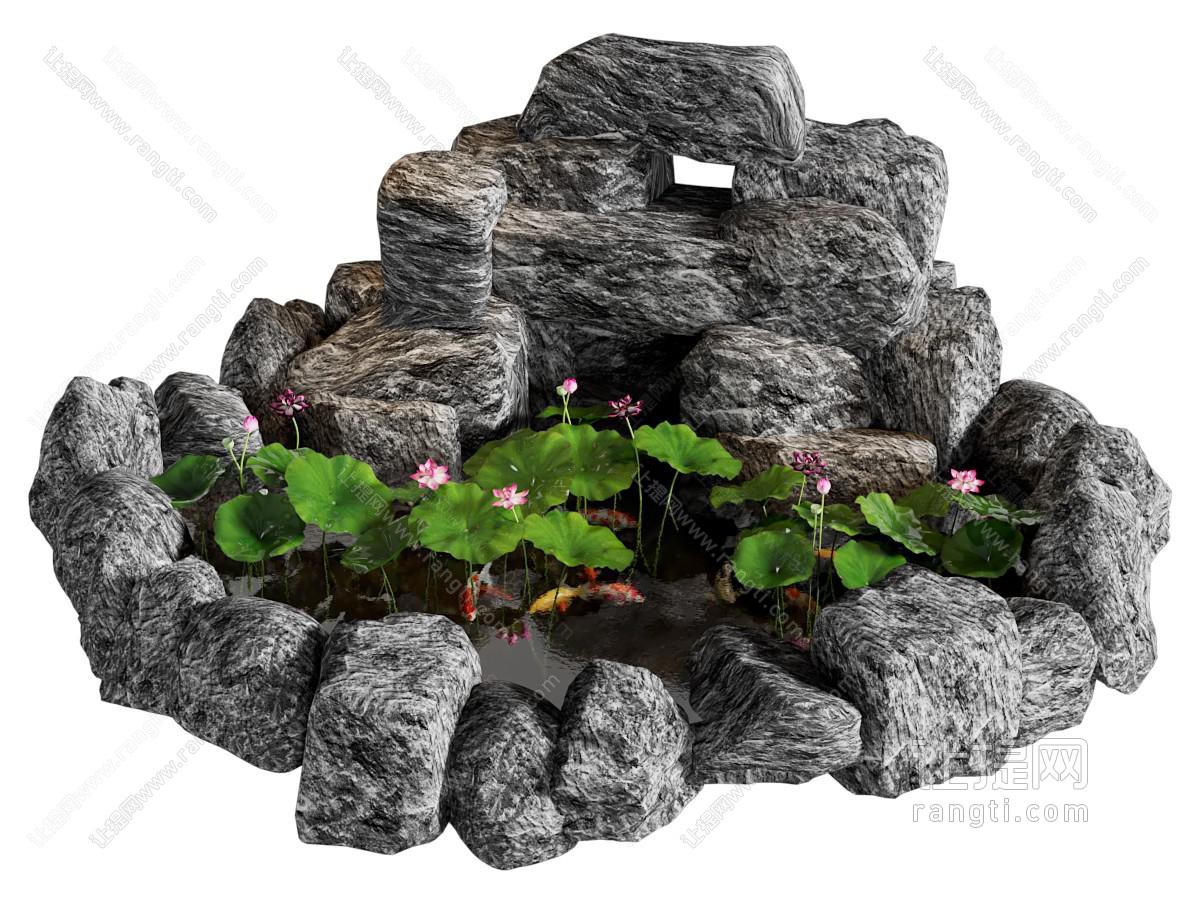 现代新中式鱼池