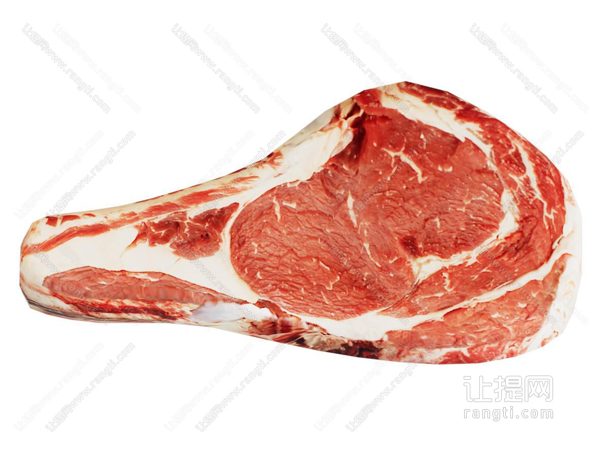 现代切开的肉 带骨战斧牛排