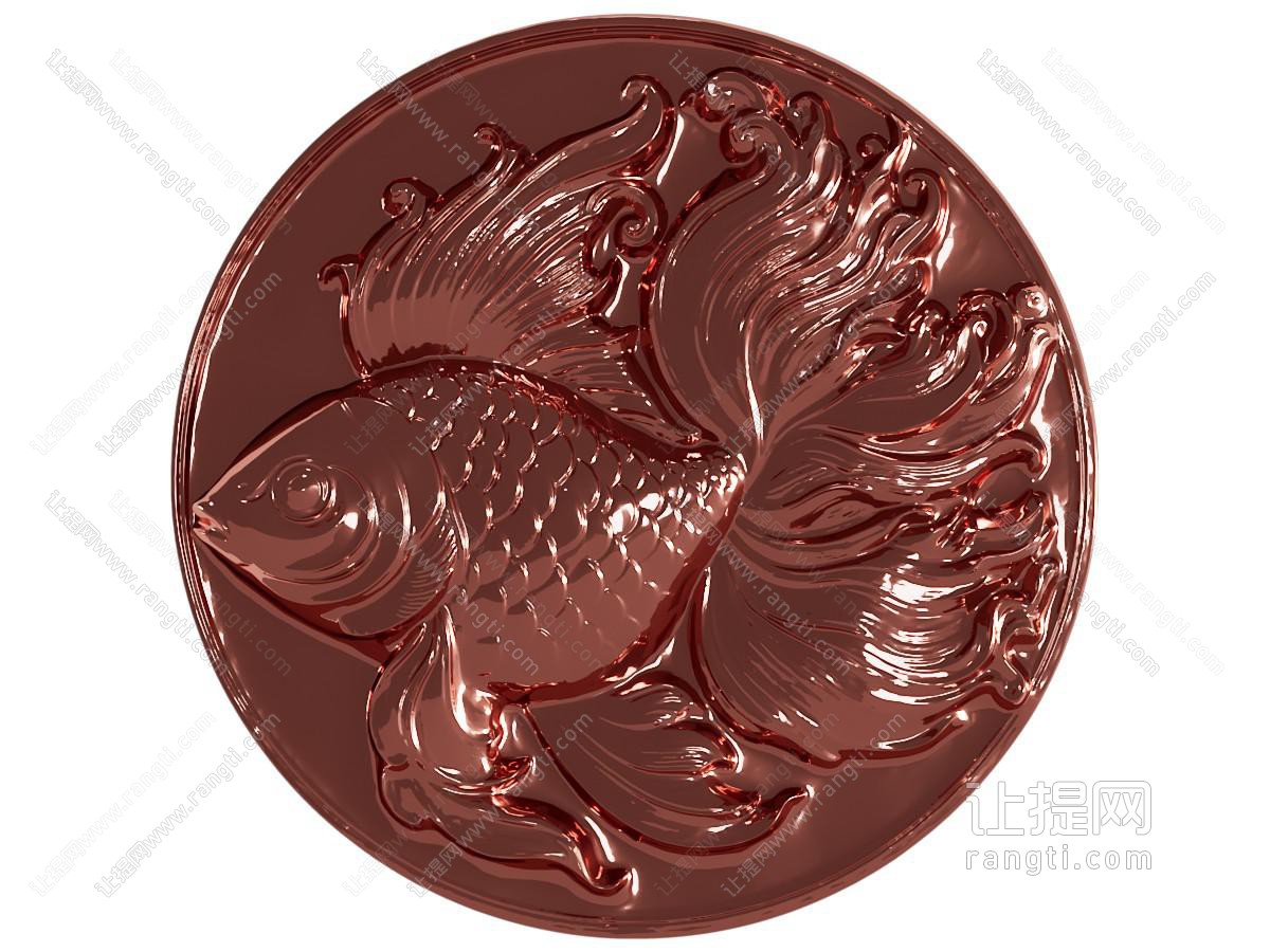 新中式金鱼浮雕墙饰挂件