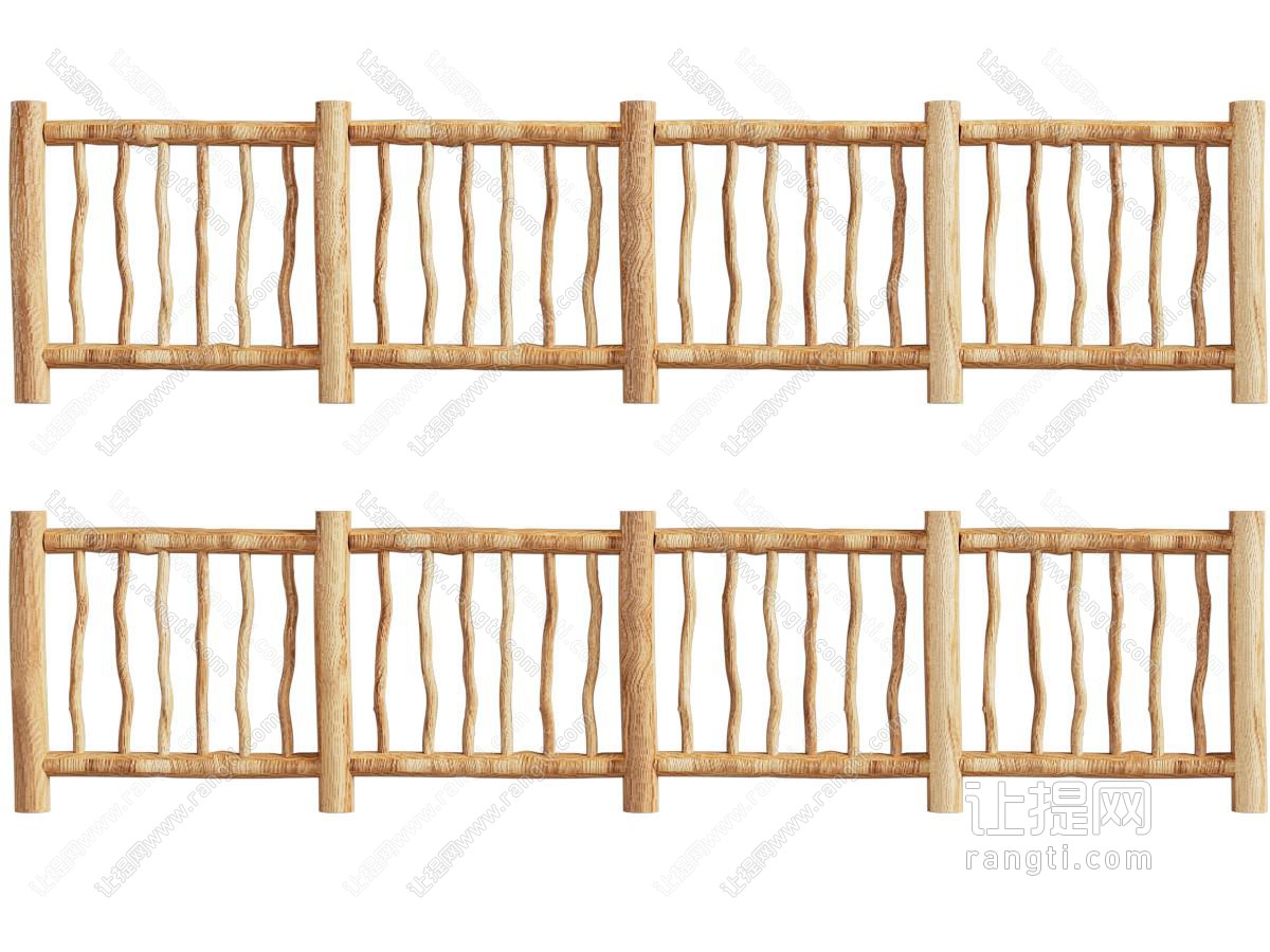 现代实木围栏 栅栏