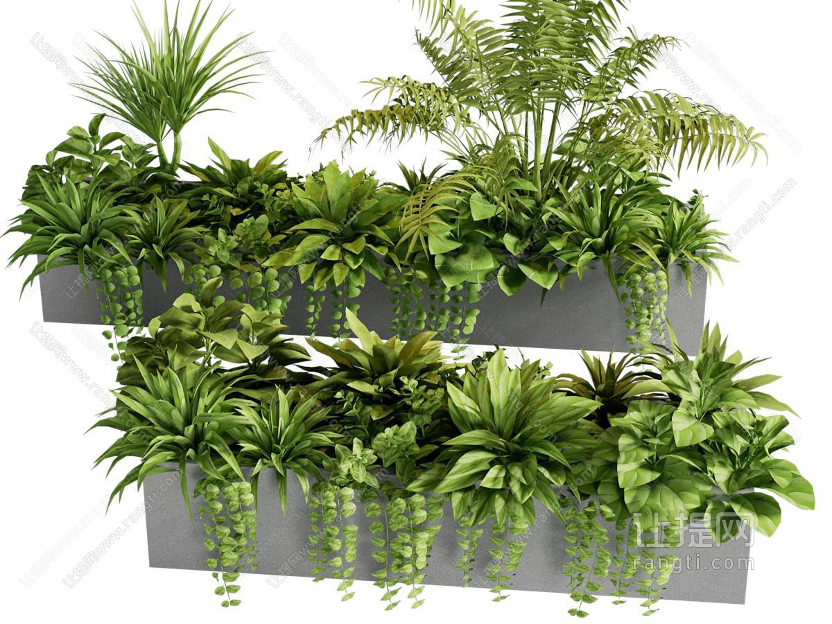 现代绿植箱组合