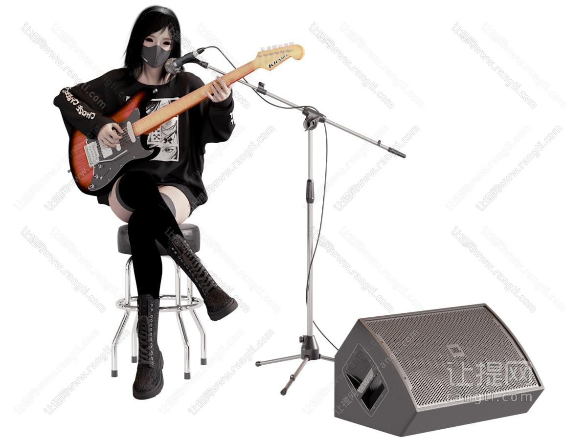 虚拟人物 人物吉他歌手
