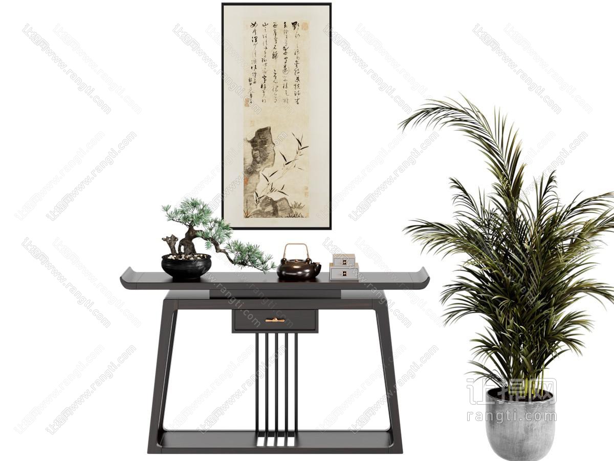 新中式玄关柜 边柜 端景柜