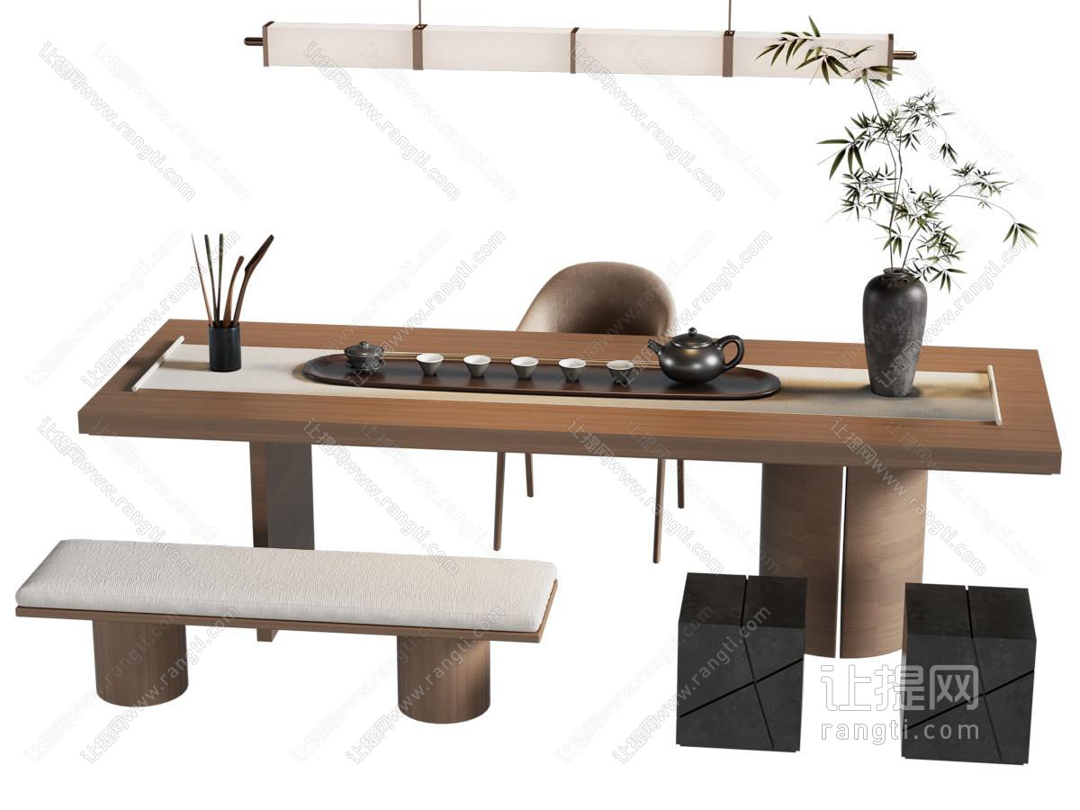 新中式茶桌椅 茶台 茶具