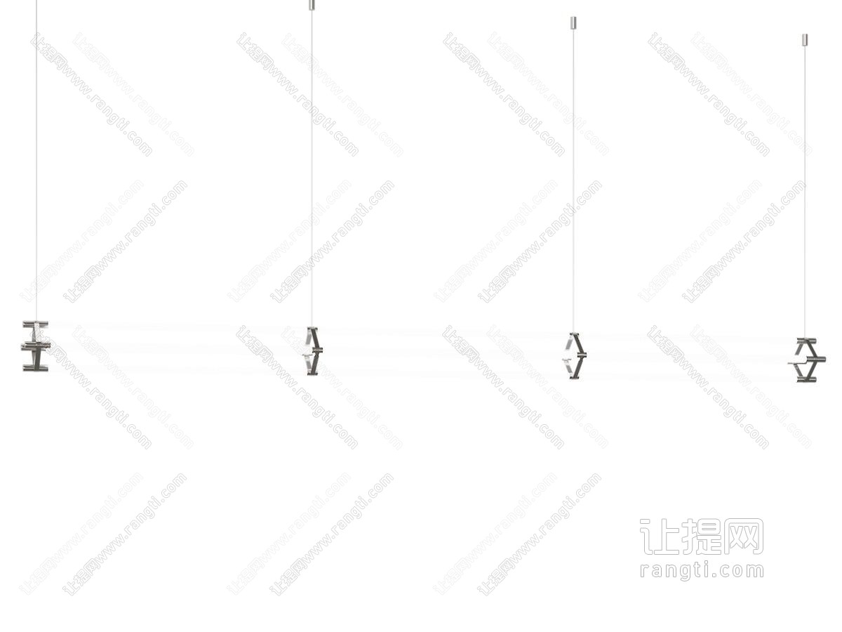 现代极简双层线性分段长条吊灯