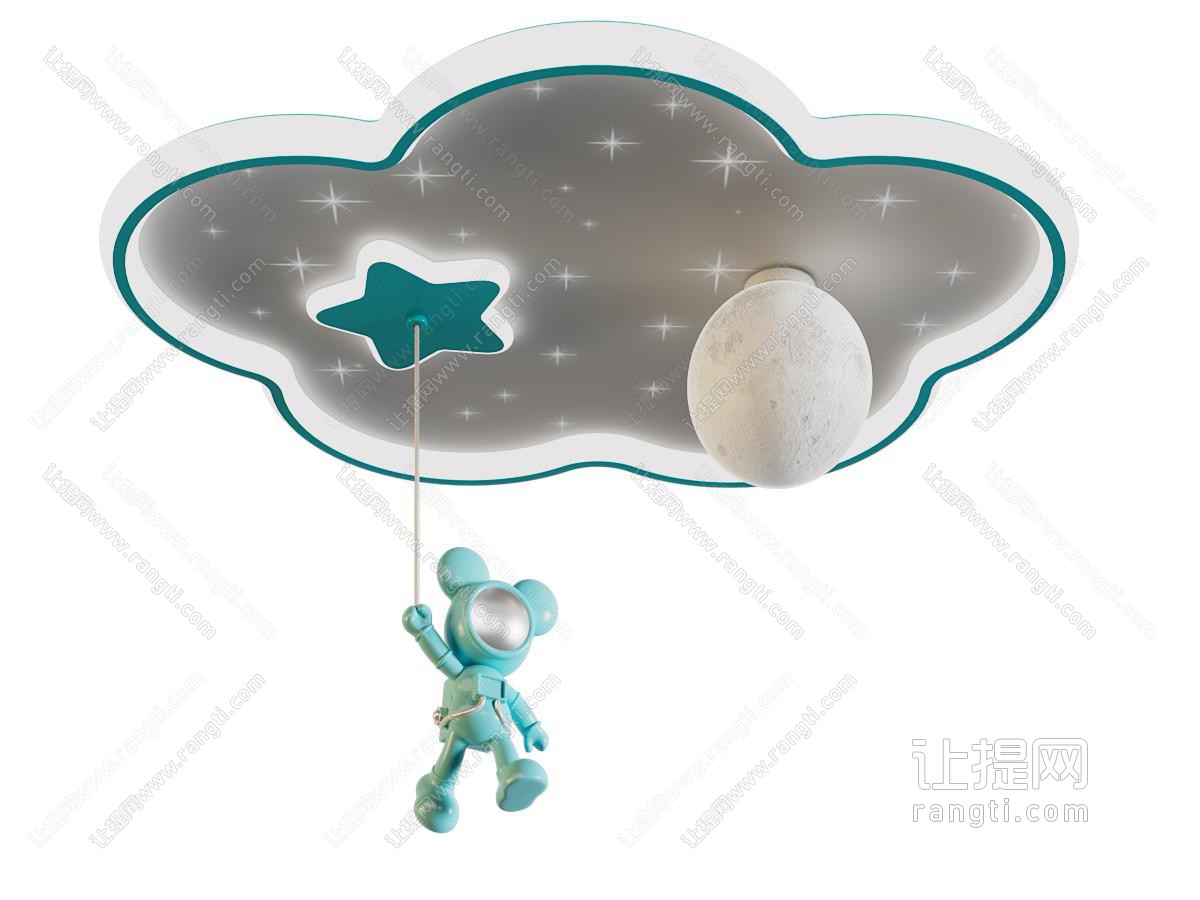 现代云朵星空宇航员儿童房吸顶灯