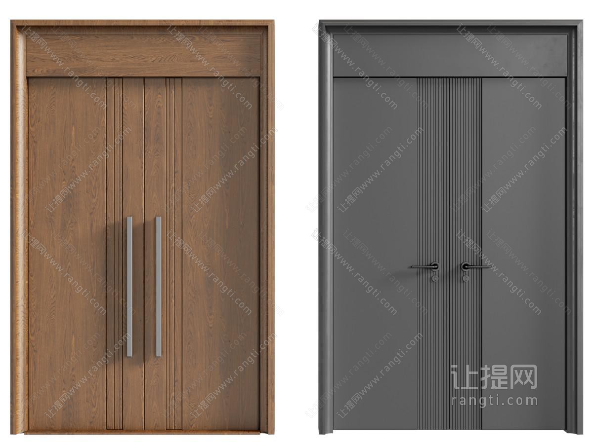 现代双开门 平开门 入户门 防盗门 通顶对开门 大门 子