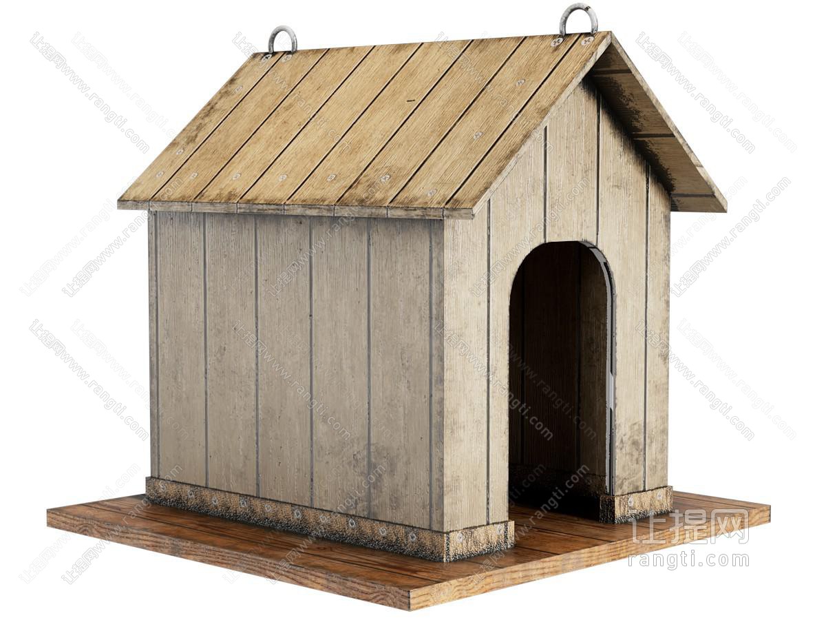 现代建筑外观 木头狗屋 狗窝