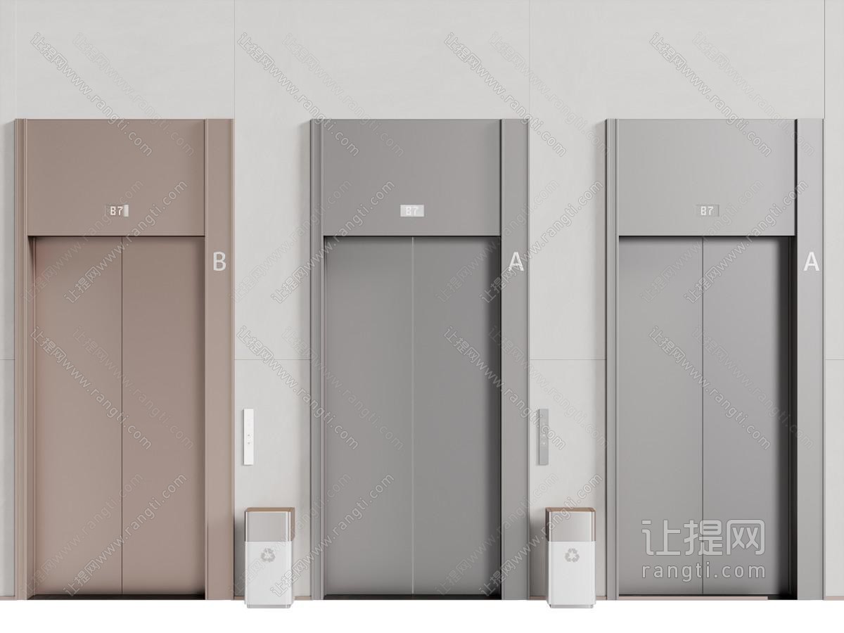 现代电梯 观光电梯 升降梯 电梯间