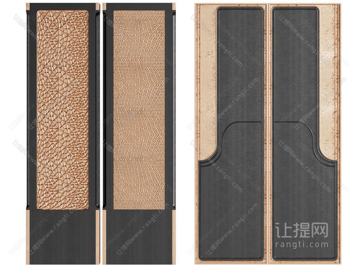 新中式衣柜门 推拉门