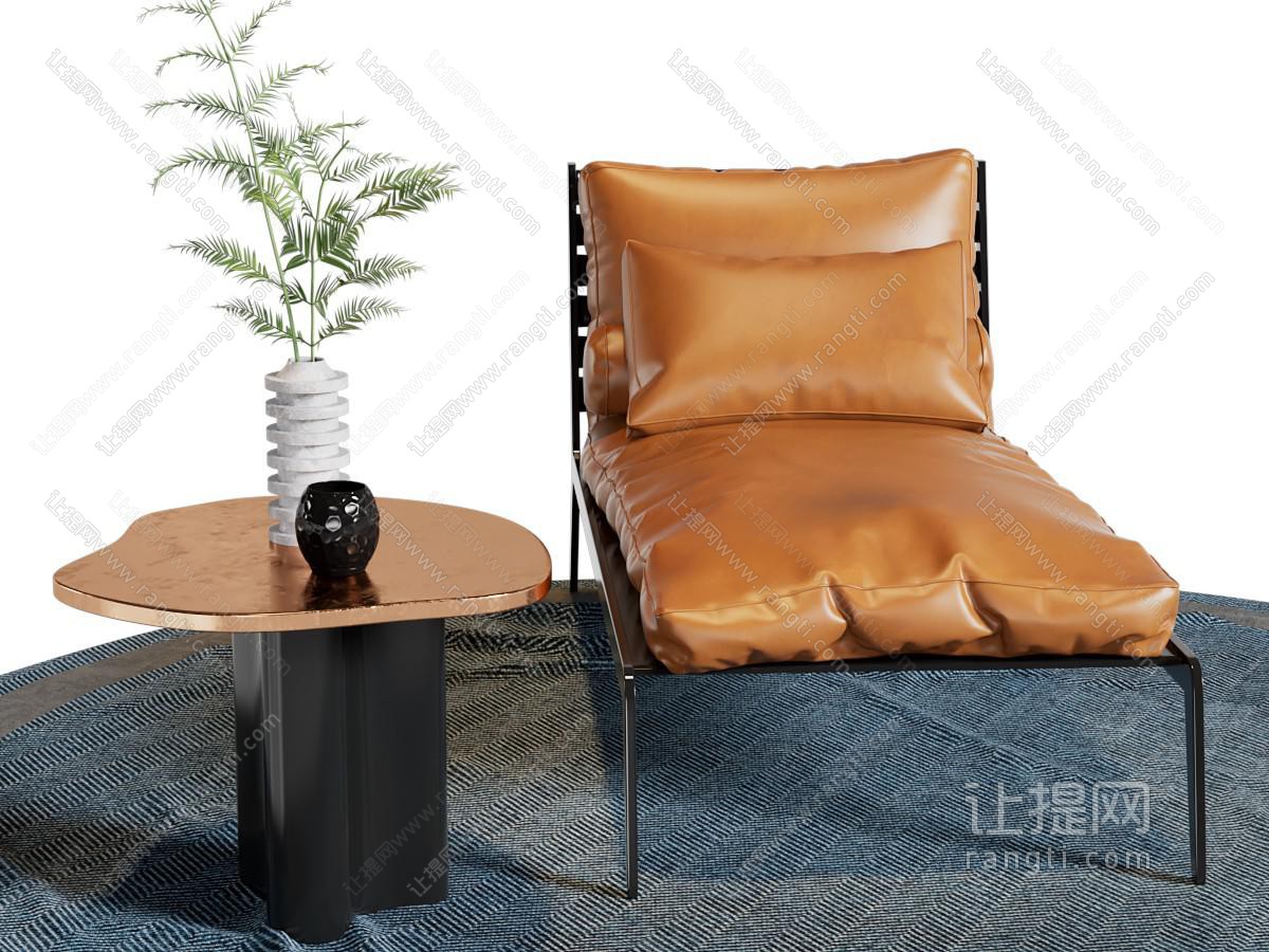 现代皮革躺椅