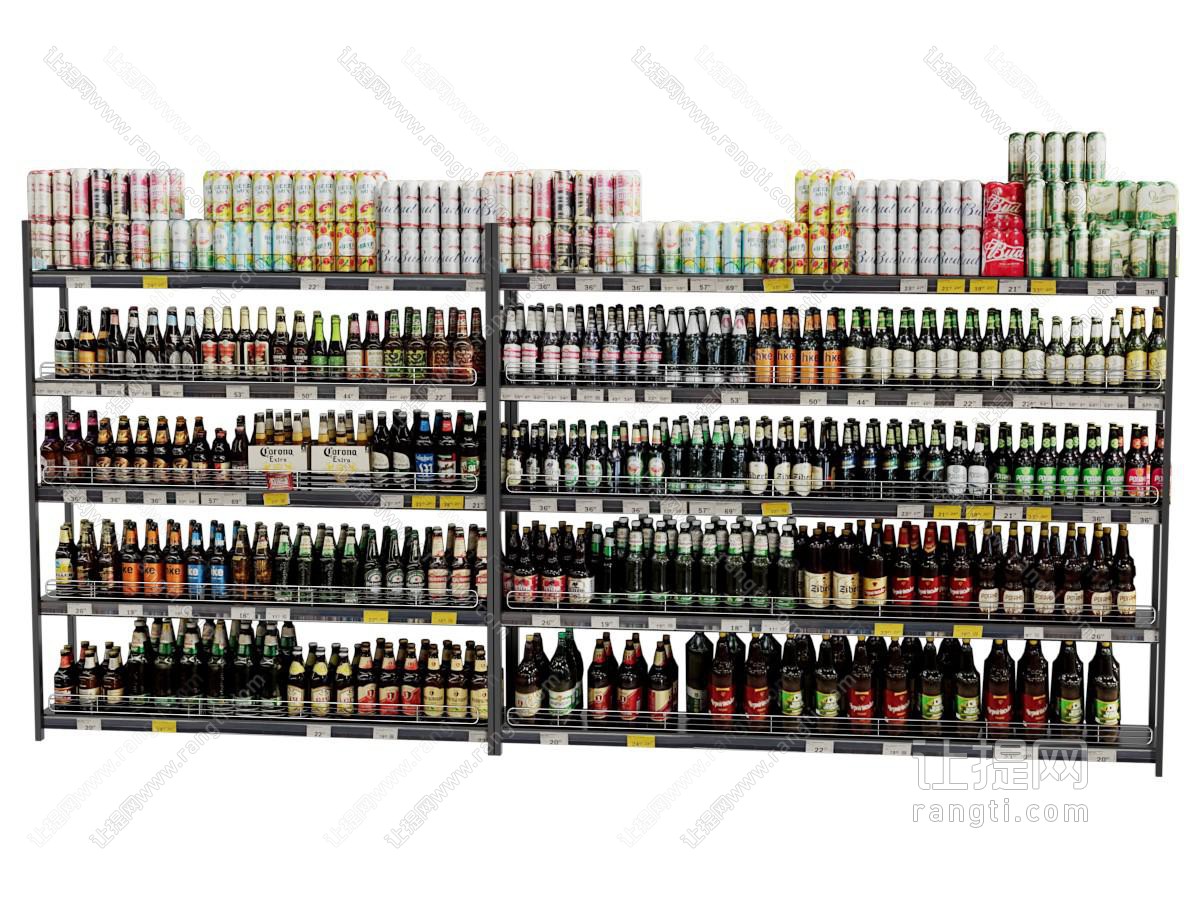 现代啤酒商店货架