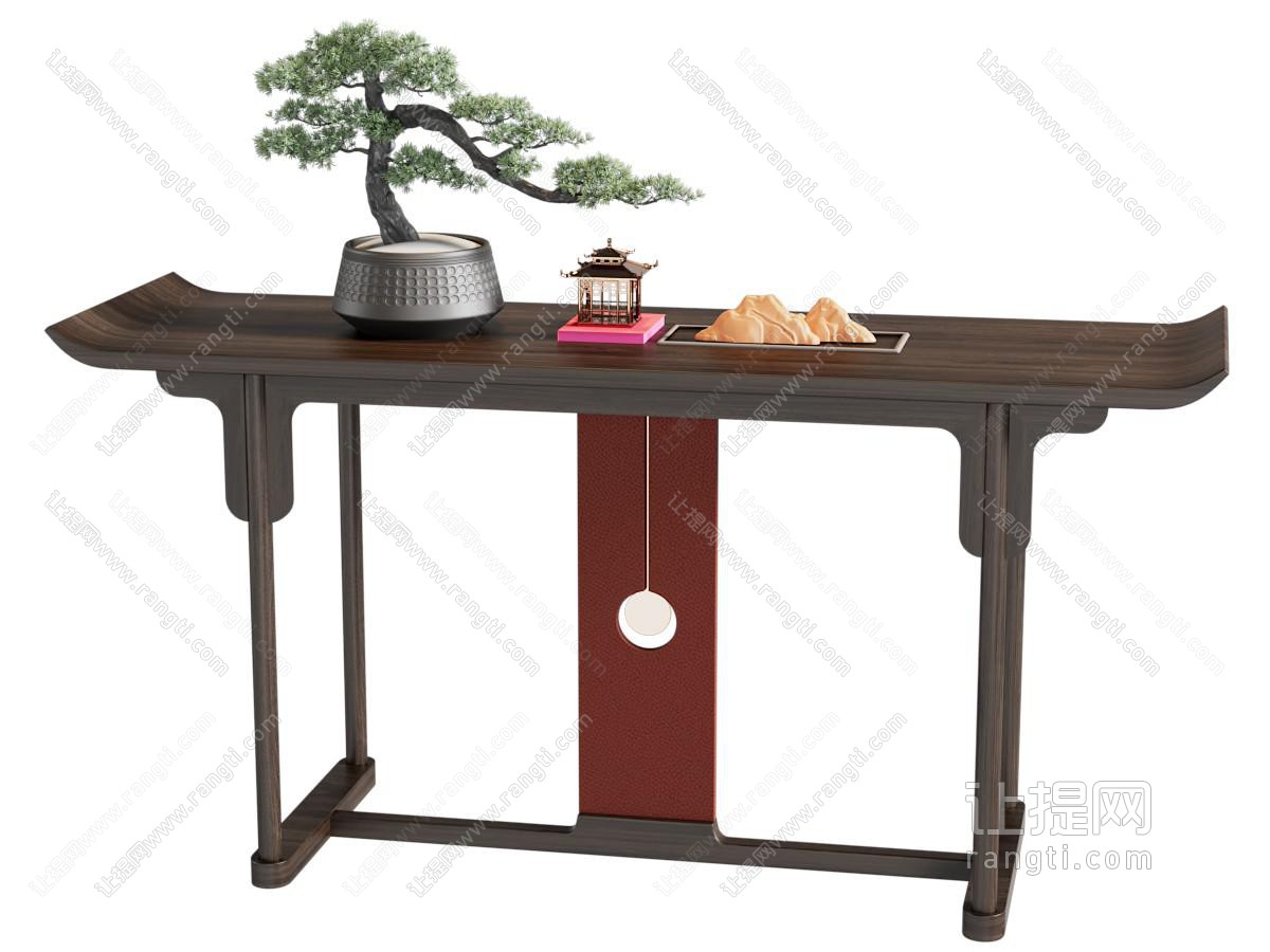 新中式端景台 盆景盆栽