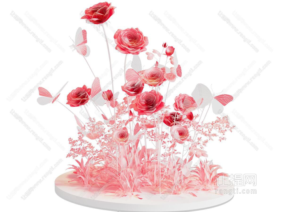 美陈 花艺 艺术装置 透明材质蝴蝶 拍照 打卡