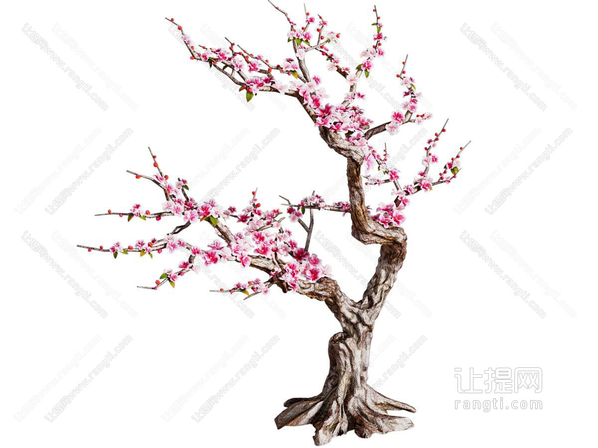 古风场景中桃树