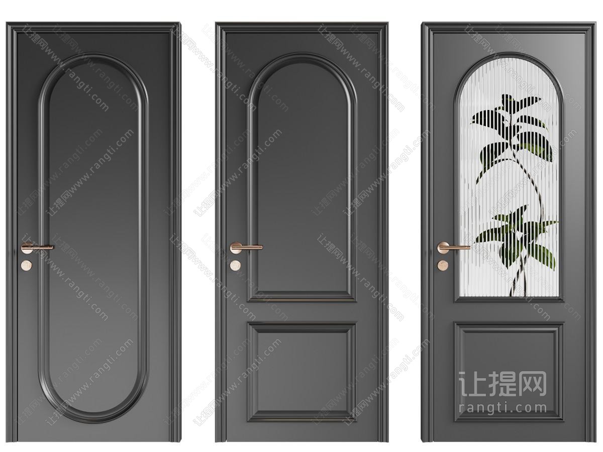 法式入户防盗门 玻璃单开门 平开门