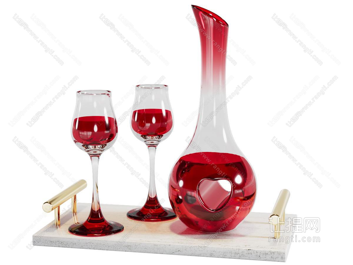 心形醒酒器 酒瓶 酒杯