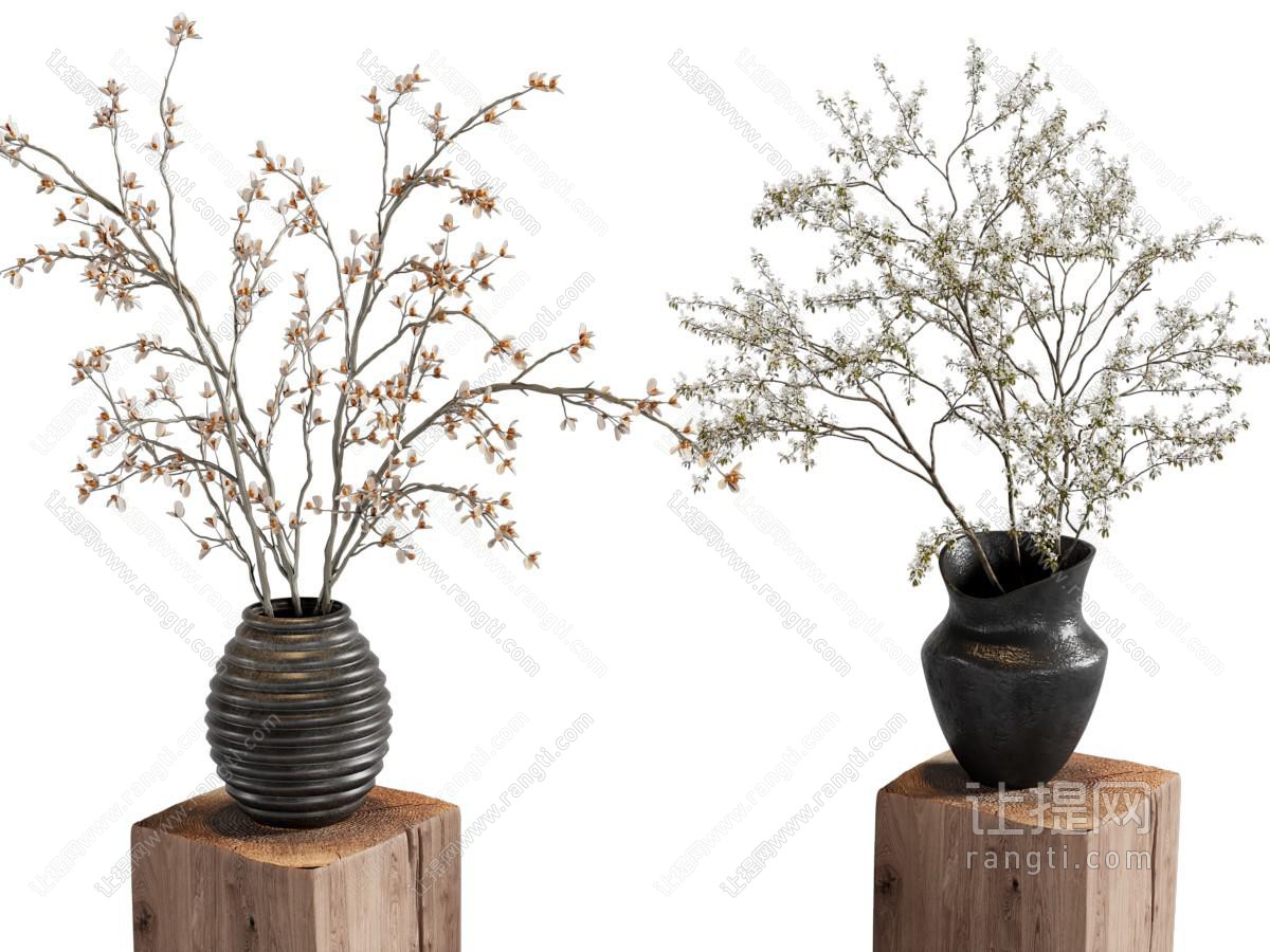 侘寂中古花瓶 侘寂风花瓶 陶罐花瓶 中古风花瓶 枯枝花