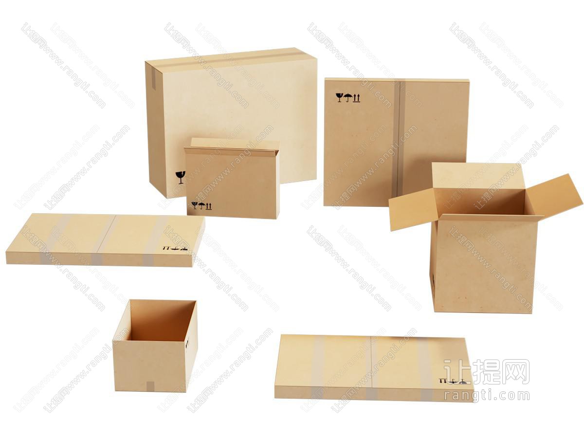 现代纸箱 纸壳 包装箱 快递箱 纸箱子 皮箱子