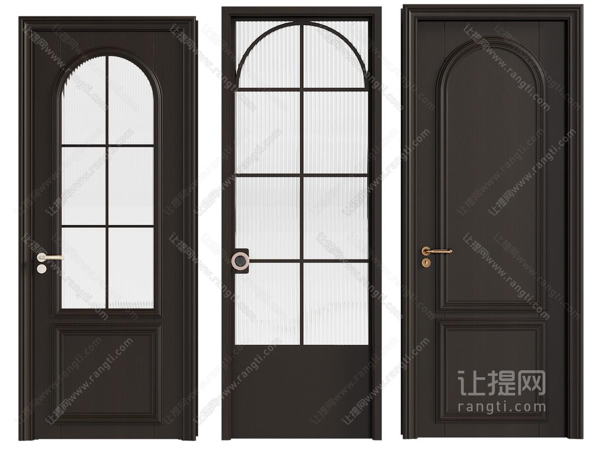 中古风玻璃门 平开门 厨卫门