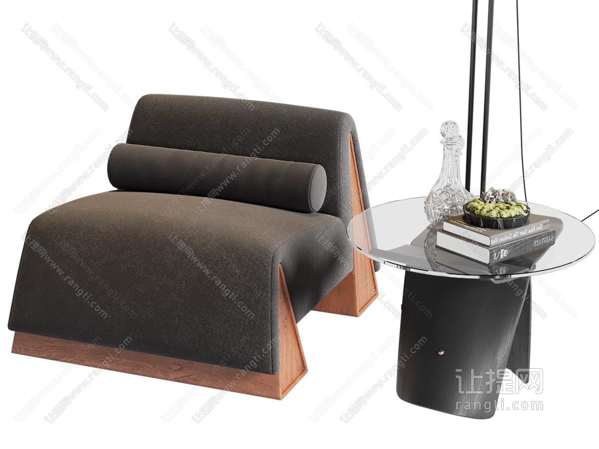 复古中古单人沙发