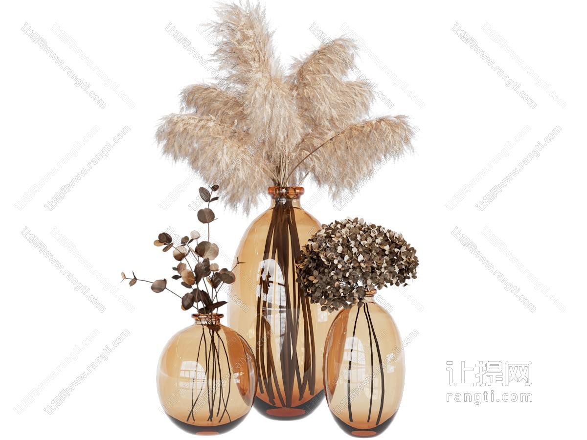 干花 花瓶 花艺 芦苇 插花