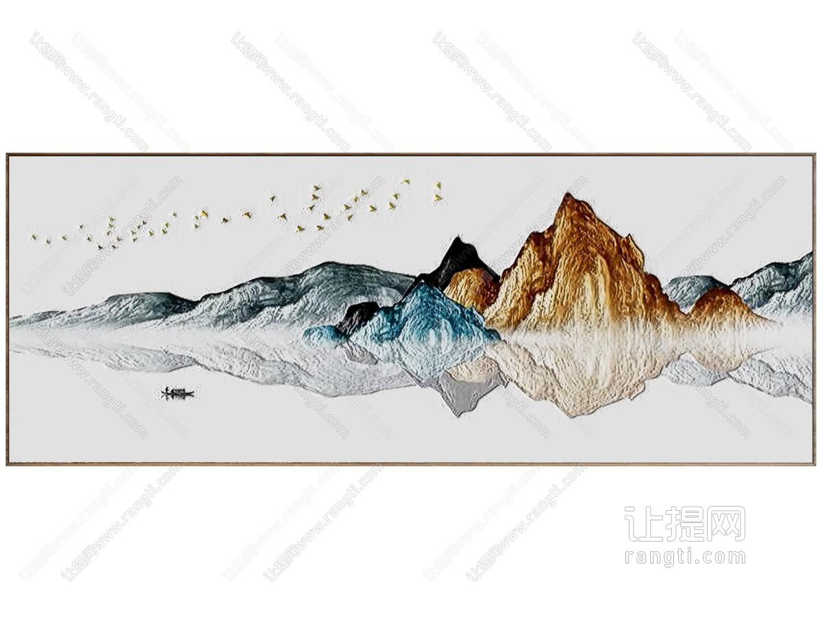 新中式轻奢肌理装饰画
