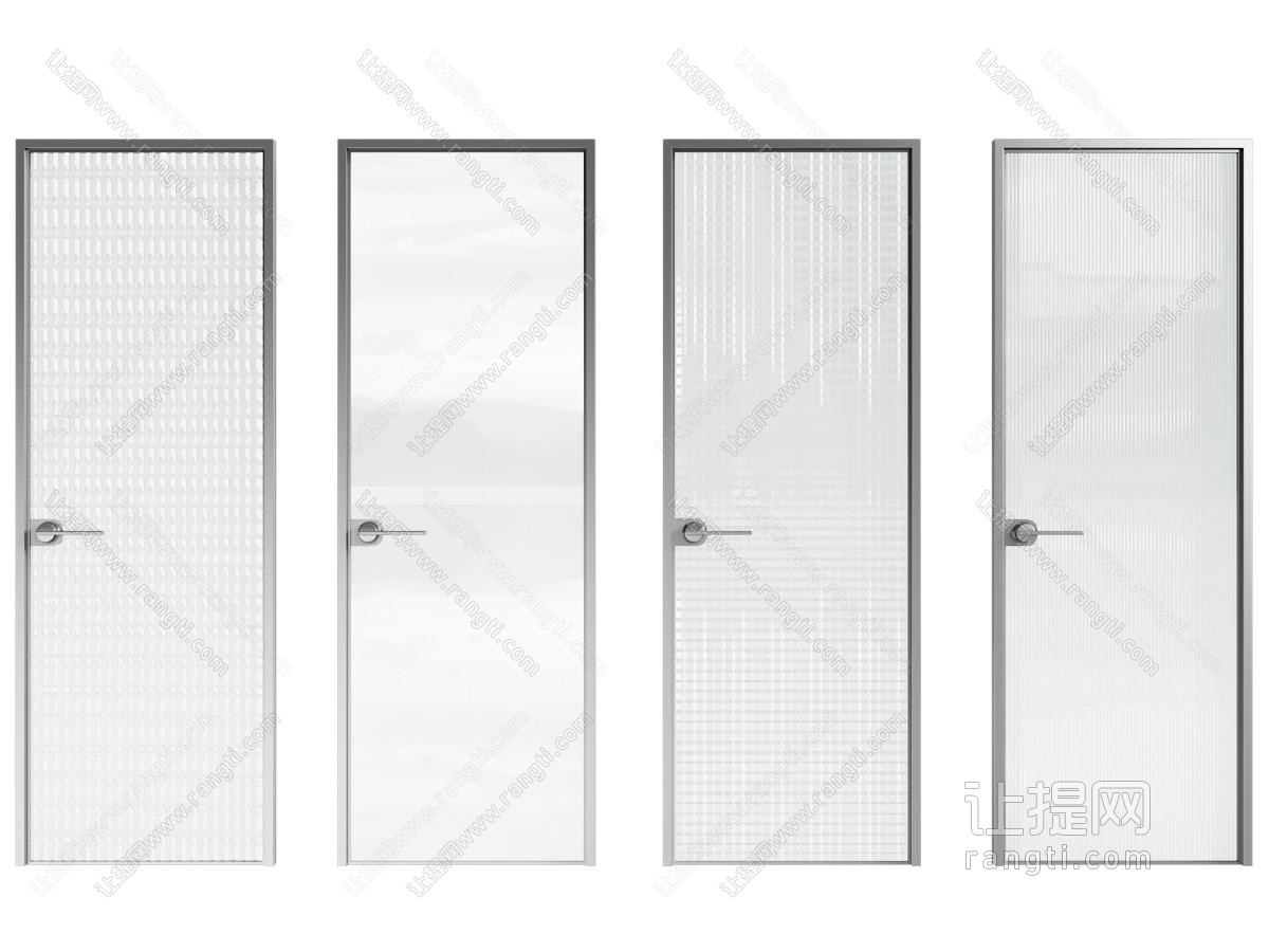 现代玻璃单开门