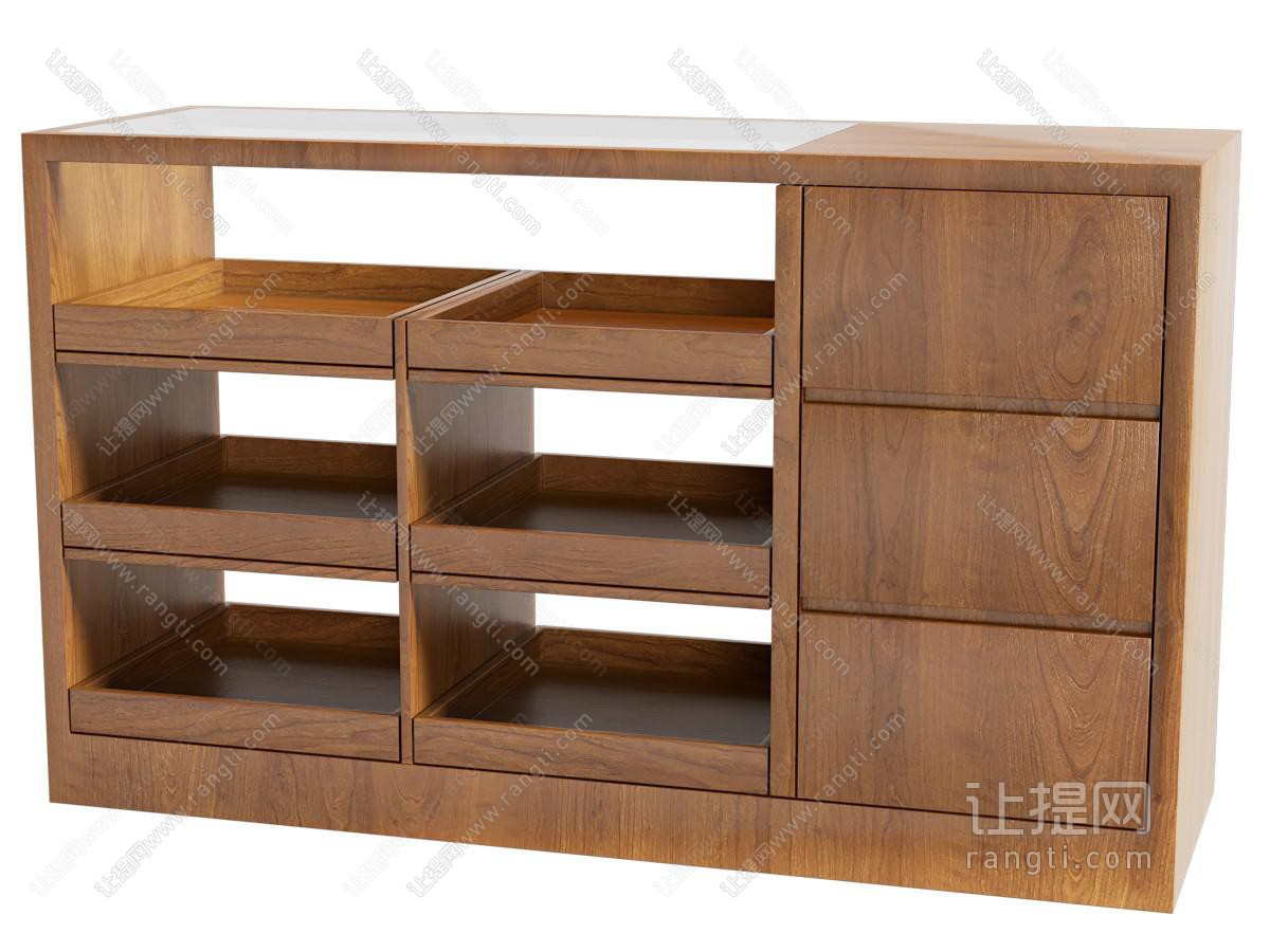 中古风胡桃木中岛桌 餐边柜