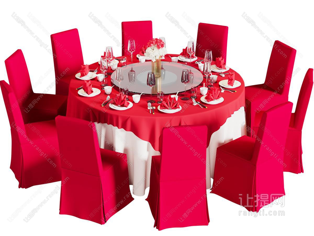 晚宴宴会厅圆桌婚宴婚礼美陈