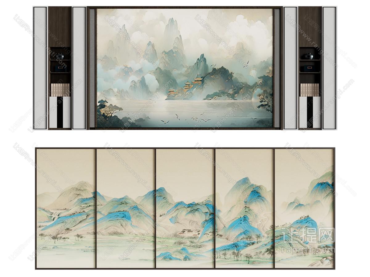 新中式玄关背景墙