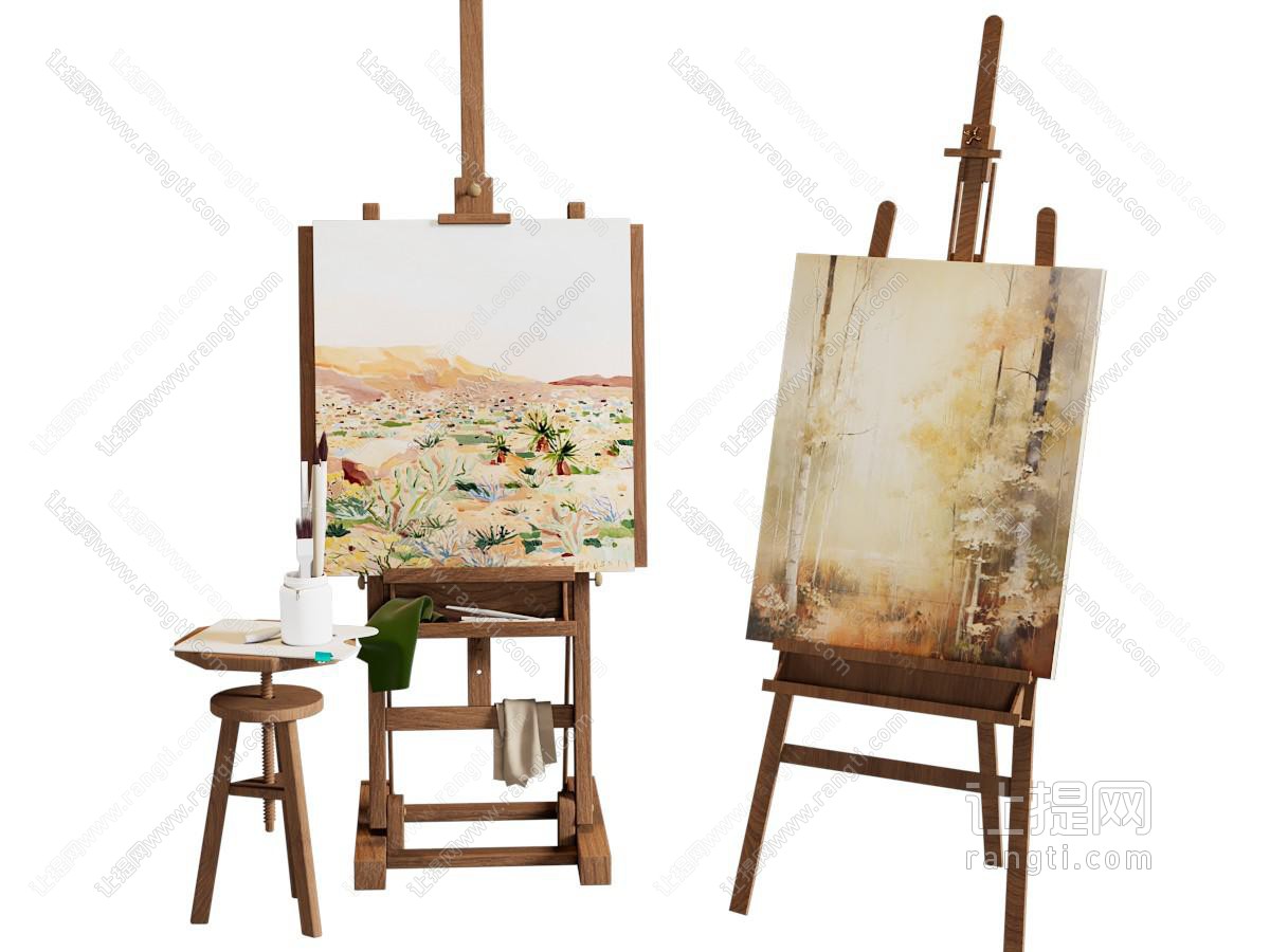 现代中古风画架 油画