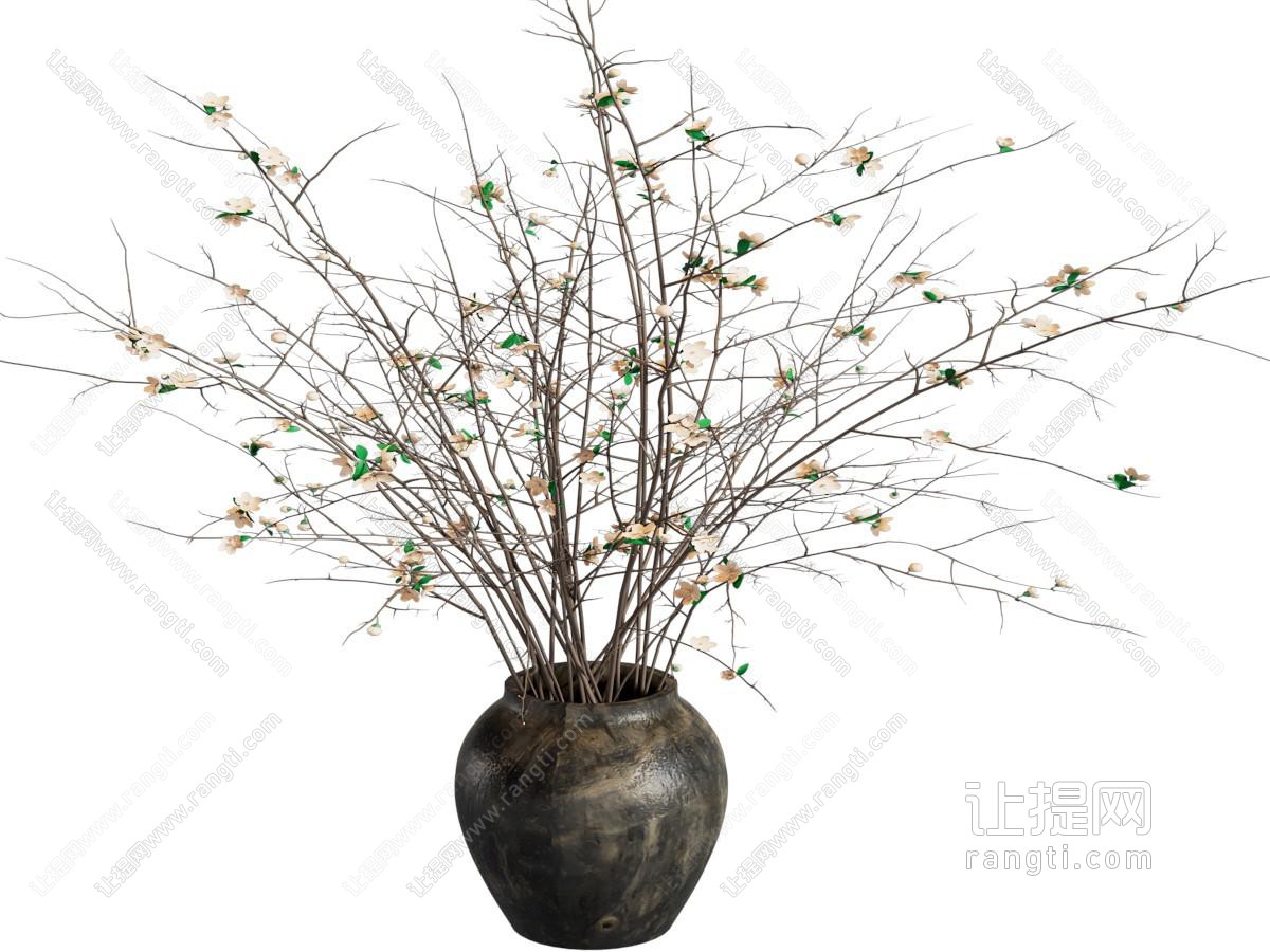 现代陶艺花瓶花卉