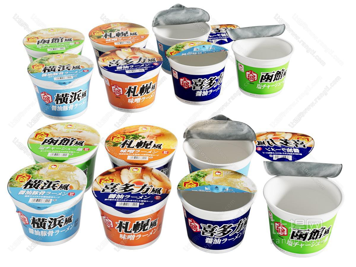 现代桶装泡面 方便面 水果食物