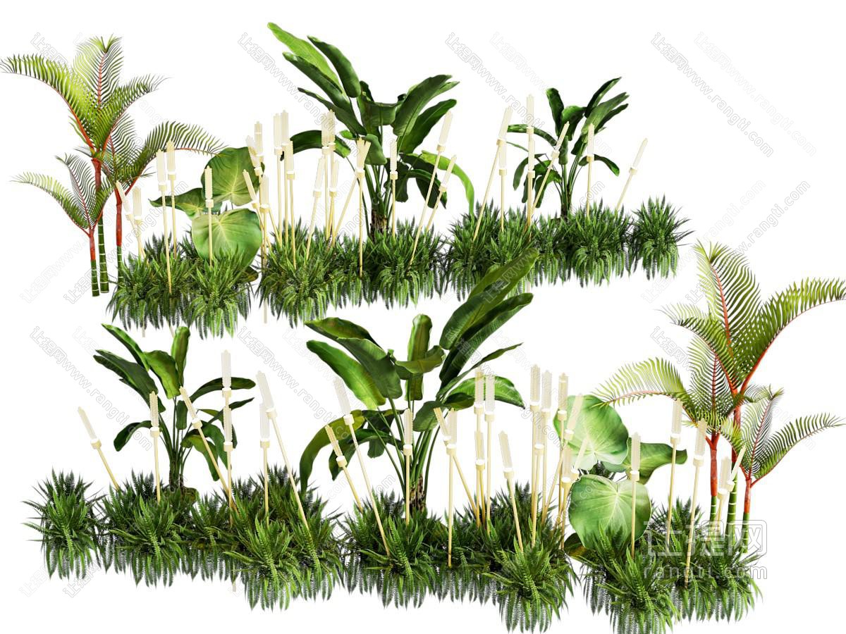 现代花草植物 景观园艺小品