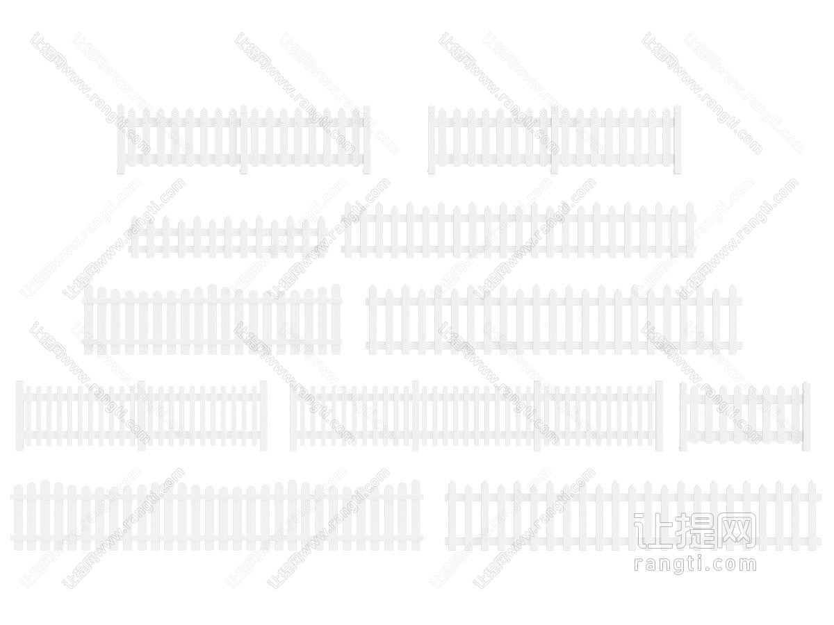 白栅栏 围栏 护栏 木栅栏 花园栅栏