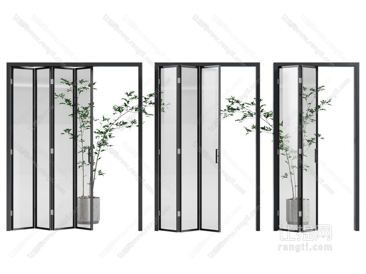 现代玻璃推拉门