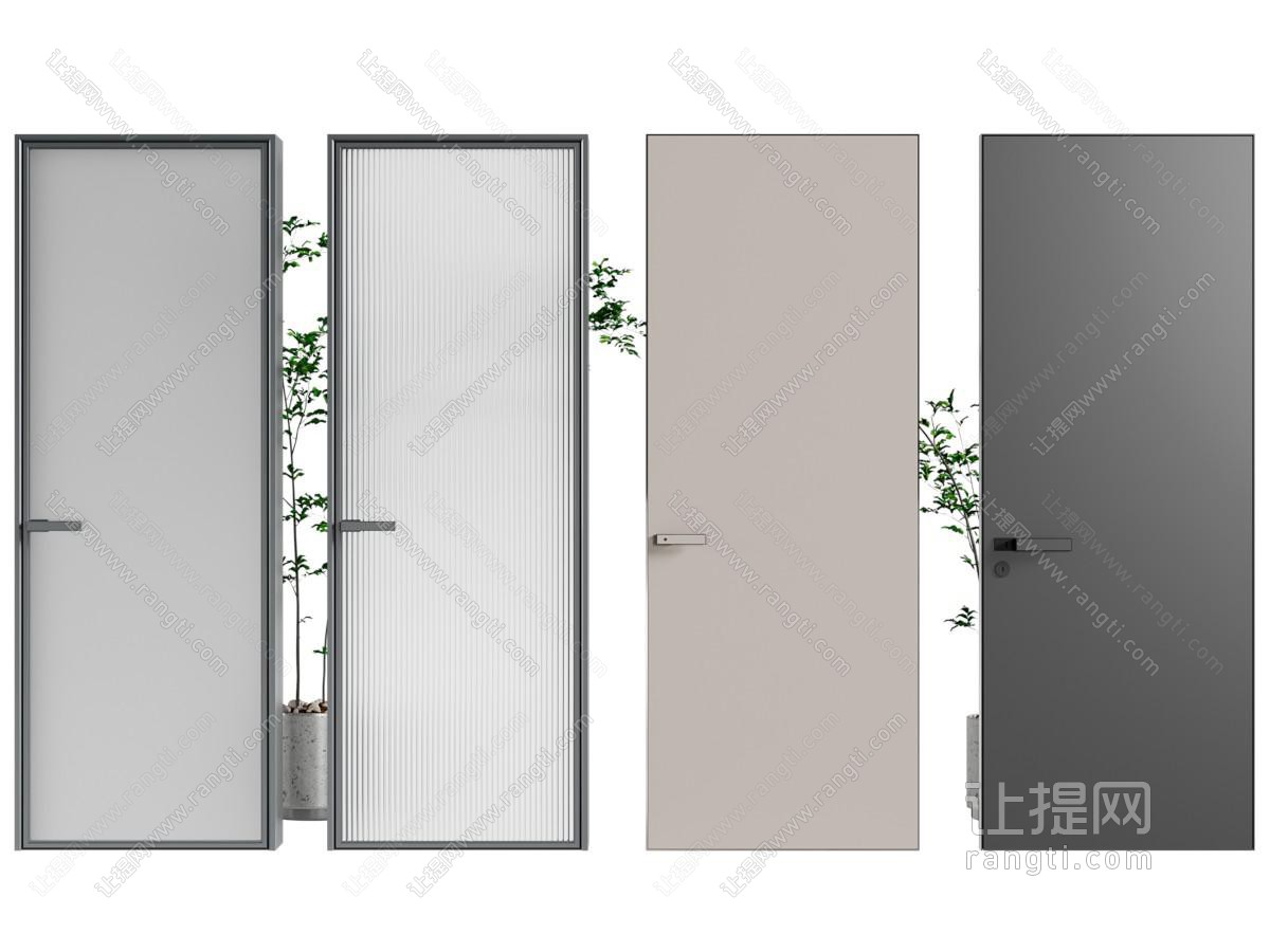 现代房门 木门 平开门 玻璃门
