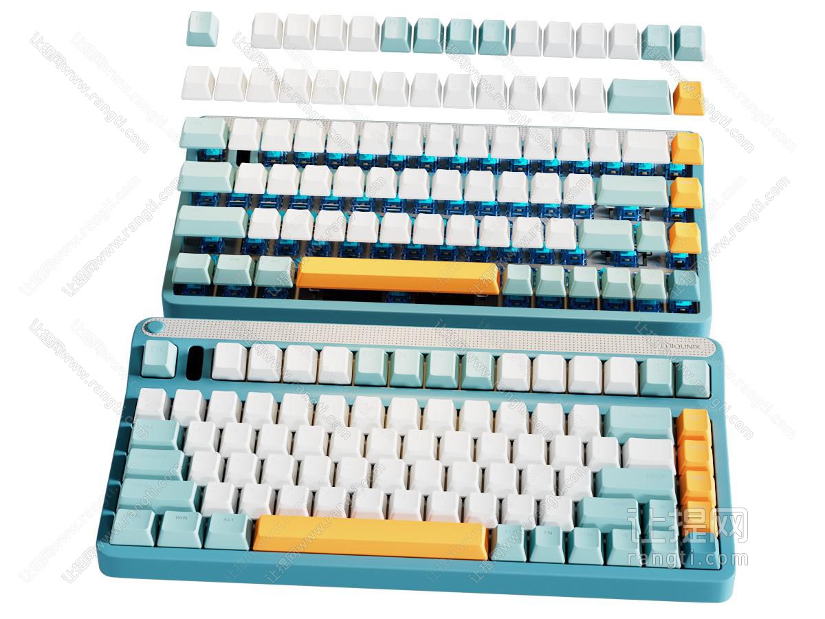 现代三拼色客制化机械键盘