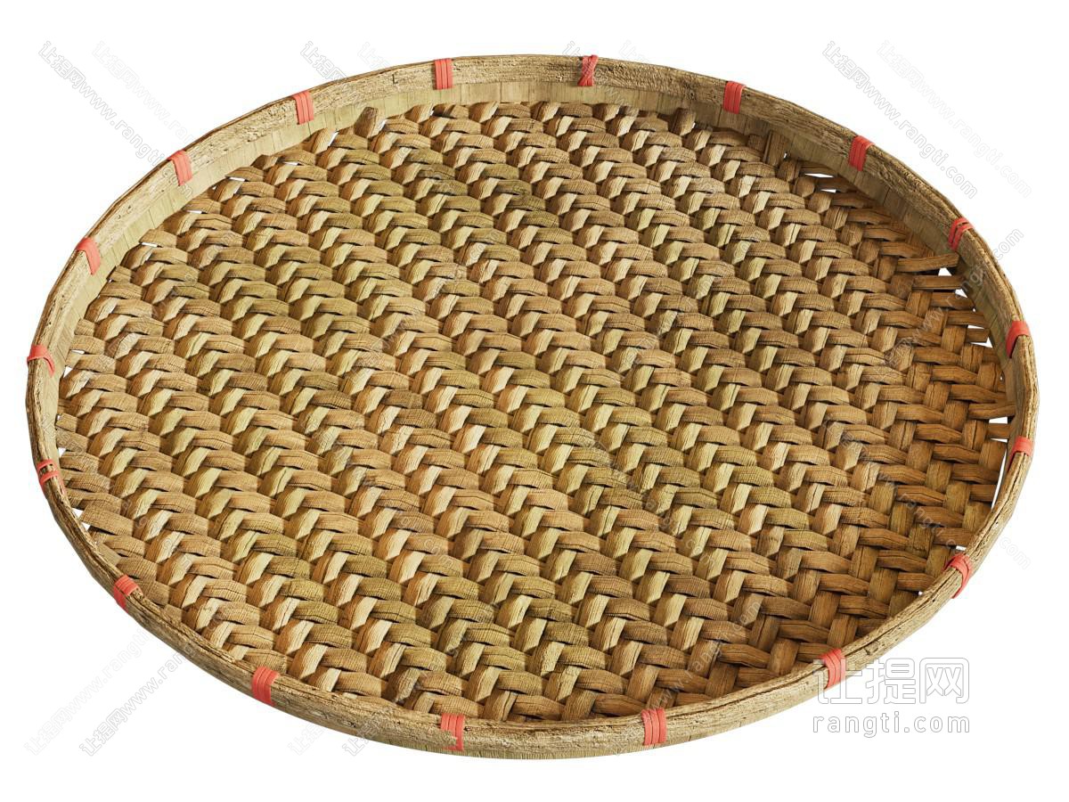 现代竹编圆形大簸箕