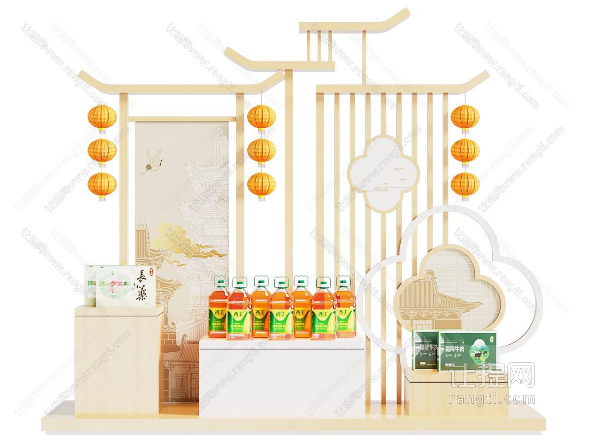 新中式中式展柜展架 美陈