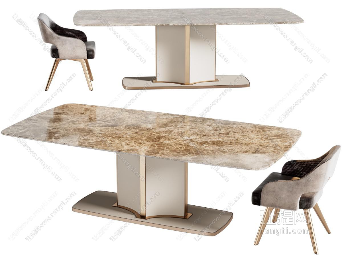 现代大理石餐桌椅